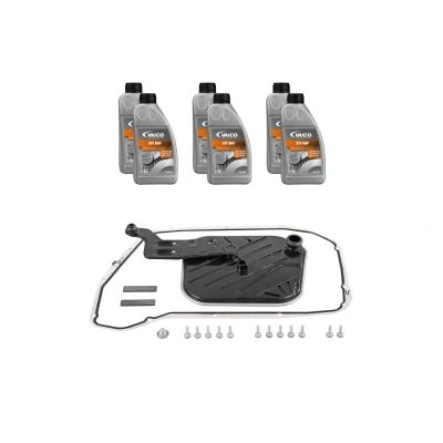 Abbildung von VAICO V10 3224 Teilesatz, Ölwechsel Automatikgetriebe mit Dichtung Ölmenge für Standardölwechsel, Dichtring AUDI: A6 C7 Limousine, Q5, A8 D4