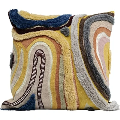Abbildung von Kare Design Kissen Lava Braun, Accessoire, Deko Kissen, Wellenmuster, Sofakissen, mit Reisverschluss, 45x45cm (LxB)