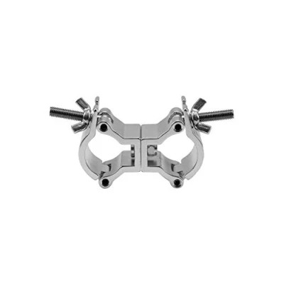 Abbildung von EUROLITE DEC 30DL Klammer silber für 35mm Bewegliche Doppelklammer 35 mm Rohr, Maximallast WLL 50 kg