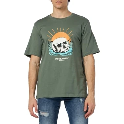 Abbildung von Jack &amp; Jones Jortampa TEE CREW NECK Tshirt print, Herren, Größe: Large, Laurel wreath