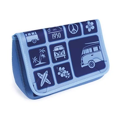 Abbildung von VW Collection by Brisa Volkswagen T1 Bulli BUS Kosmetiktasche, Größe: One Size, Blau