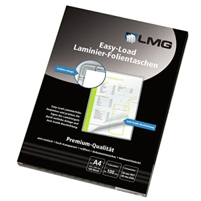 Abbildung von LMG LMGE A4 100 Laminierfolien Easy Entry A4, 216 x 303 mm, 2 mic, Stück