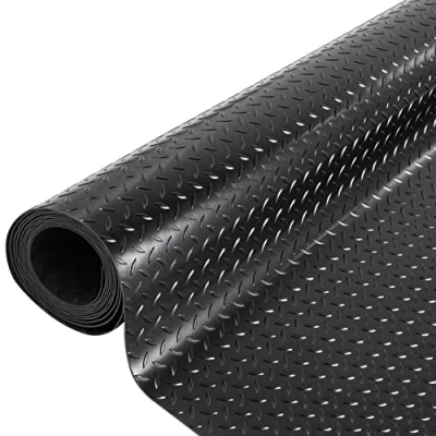 Abbildung von Nisorpa Gummimatten 300 x 150cm Gummimatte Meterware Diamant Tränenblech Bodenmatte Schutzmatte Garagenboden Bodenschutzmatte Antirutschmatte Gummi Matte für Keller,Werkstatt,Garage Stärke: 3mm