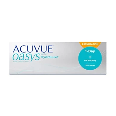 Abbildung von ACUVUE OASYS 1 Day for Astigmatism Kontaktlinsen Tageslinsen Mit komfortablem Tragegefühl 4,25 dpt, Cyl 2,25, Ach 180 &amp; BC 8.5 UV Schutz Austrocknungsschutz 30 Linsen