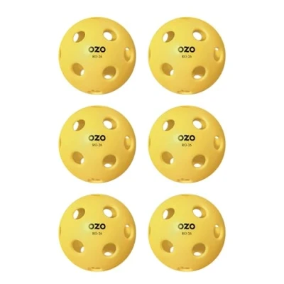 Abbildung von OZO Pickleball 6er Set Hallenbälle, 26 Löcher, Spritzgussform, Yellow, Injection