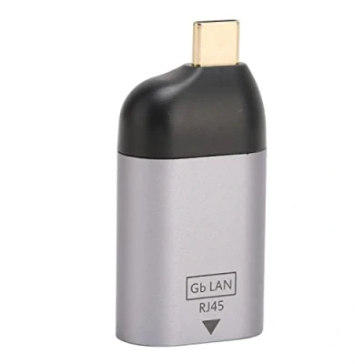 Abbildung von Zunate USB C auf Ethernet Adapter, Typ Stecker für Thunderbolt 3 RJ45 Buchse, Gigabit LAN Netzwerkadapter, Vergoldeter