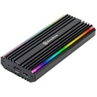 Abbildung von SilverStone Technology SST MS13 USB C 3.2 Gen2 10 Gbps NVMe / SATA M.2 SSD RGB Gehäuse, 71175, Schwarz