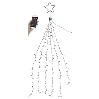 Abbildung von Lunartec Weihnachtsbaum LED App: Christbaum Überwurf Lichterkette, 180 RGBW LEDs, Bluetooth &amp; App, IP44 (Lichterkette Lichterkette mit Appsteuerung, Weihnachtsbaumkerzen)
