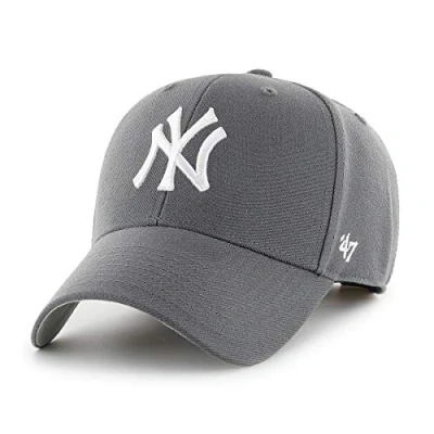 Abbildung von &#039;47 MLB New York Yankees MVP Unisex Baseballkappe, Verstellbar, Hochwertiges Design und Verarbeitung, White Logo, Charcoal
