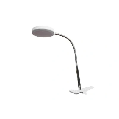 Abbildung von Lindby Klemmleuchte Milow, LED Leuchtmittel fest verbaut, warmweiß, Modern, Kunststoff, Metall, weiß, chrom, 1 flammig, inkl.