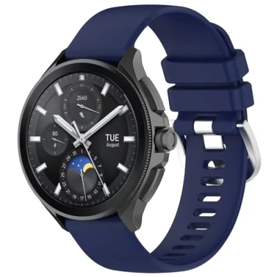 Abbildung von GIOPUEY Armband Kompatibel mit Xiaomi Watch S3/Watch S4, Weiches Silikon [Verschleißfest] [Atmungsaktiv] Ersatzarmband Dark Blue