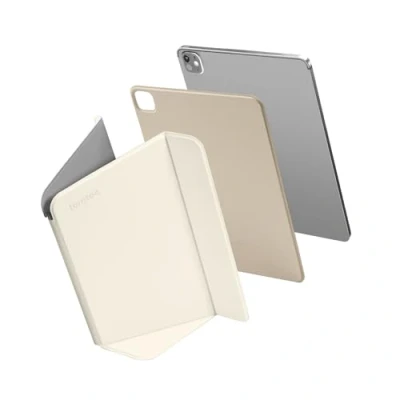 Abbildung von tomtoc Smart Folio Hülle für iPad Pro 11 Zoll 2024 M4 OLED, Abnehmbare, Dünne Schutzhülle Case mit 4 Nutzungsmodi und Ultra leichtem Glasfaser Material, Magnetisch Cover Abdeckung Pencil, Weiß