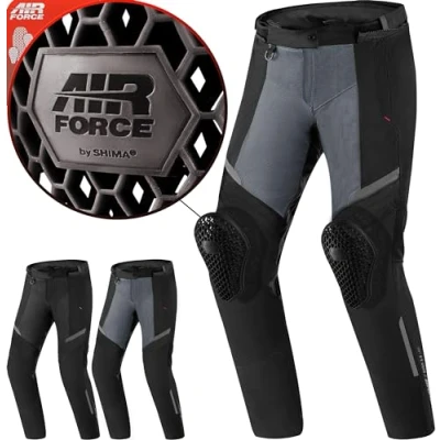 Abbildung von SHIMA RUSH Motorradhose Damen mit Protektoren Mesh AIRFORCE Knieprotektoren Sommer Luftig Motorrad Hosen Wasserdicht Motorradkombi Motorradjacke Rosa (Pink, Frauen, Textilehose, Größe XL)