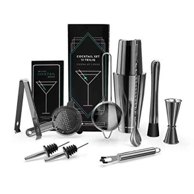 Abbildung von Navaris Cocktail Shaker Cocktailset Cocktailmixer 11 teiliges Mixer Set, Edelstahl, (11 tlg)