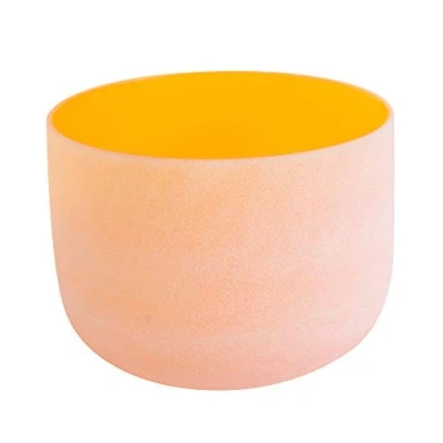 Abbildung von ENERGYSOUND 432 Hz Klangschalen D note Kristall Sacral Chakra Orange 10 Zoll 25 CM