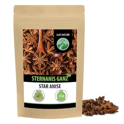 Abbildung von Sternanis ganz (125g), ganze Kapseln, 100% naturrein, Sternanistee natürlich ohne Zusätze, Star Anise