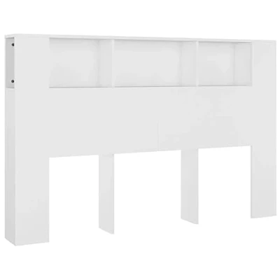 Abbildung von vidaXL Bett Kopfteil mit Ablagen Regal Wand Bücherregal Betthaupt Bettkopfteil Schlafzimmer Weiß 160x18,5x104,5cm