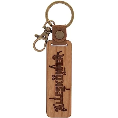 Abbildung von GRUSS &amp; CO Schlüsselanhänger Holz Motiv Alleskönner Anhänger aus Kirschholz mit Gravur Alleskönner, inkl. Karabiner 48329