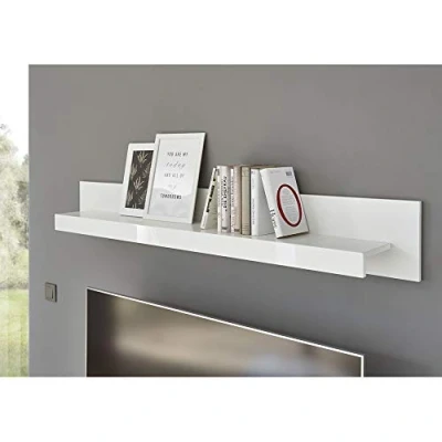 Abbildung von Lomadox Wandregal Mailand 61, Wandboard Bücherregal Ablage wandhängend 150cm in weiß hochglanz