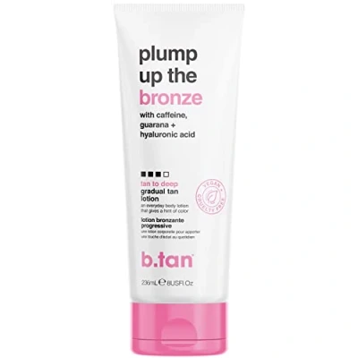 Abbildung von b.tan Graduelle Selbstbräunungslotion Plump Up the Bronze mit Koffein, Guarana und Hyaluronsäure, Vegan, 200 ml