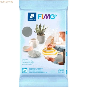 Abbildung von STAEDTLER lufttrocknende Modelliermasse FIMO air, grau, sofort gebrauchsfähig, kein Brennvorgang notwendig, 250g, angenehme Haptik, klebt nicht, mind. 95% natürliche Rohstoffe, 8103 80