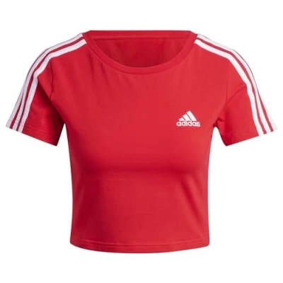 Abbildung von adidas Sportswear Essentials Stripes Tshirt print, Damen, Größe: XL, Better scarlet