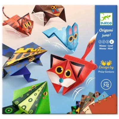 Abbildung von Djeco DJ08702 Origami Jumping Animals 24 Blätter