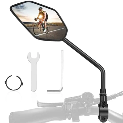 Abbildung von Coicer Fahrradspiegel Für E Bike Links Hd 360 Drehbar &amp; Klappbar Lenker Rückspiegel Fahrrad Spiegel Ebike Zubehör Extra Große Spiegelfläche Schlagfestes Echtglas Mirror Accessories