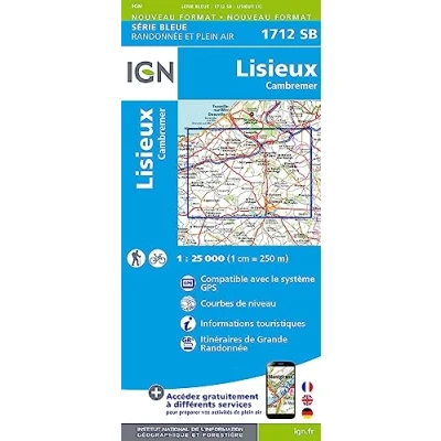 Abbildung von IGN Karte, Serie Bleue Lisieux Cambremer (Série Bleue, Band 1712)
