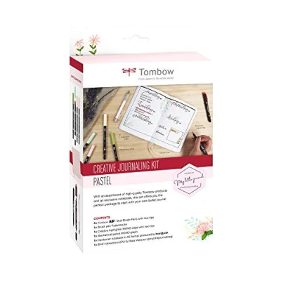 Abbildung von Tombow BUJO SET1 Creative Journaling Kit Pastell, Notizbuch + 7 ausgewählte Produkte