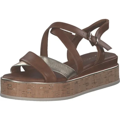 Abbildung von Marco Tozzi Plateausandalette, Damen, Größe: 42, Cognac Schuhe