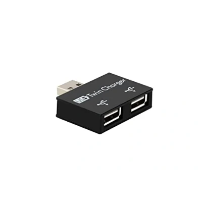 Abbildung von USB Hub Adapter, 2 Port Hub, ultradünn, tragbar, Splitter für Surface Pro, Notebook, PC, iMac MacBook Air, Mac Mini/Pro, Laptop, Flash Laufwerke, Daten und Laden (2.0 schwarzer Adapter)