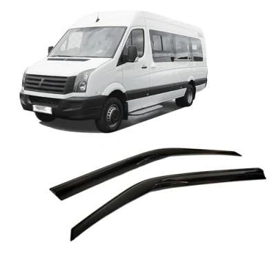 Abbildung von Rumplex Windabweiser Luftabweiser Regenabweiser Seitenfensterabweiser Kompatibel mit VW Crafter 2008 2017 Autofenster Regenschutz Anklebbare Deflektoren 2 Stück