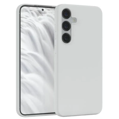 Abbildung von EAZY CASE Premium Silikon Handyhülle kompatibel mit Galaxy S25 Plus Slimcover Kameraschutz und Innenfutter, Silikonhülle, Schutzhülle, Bumper, Handy Case, Hülle, Softcase, Weiß