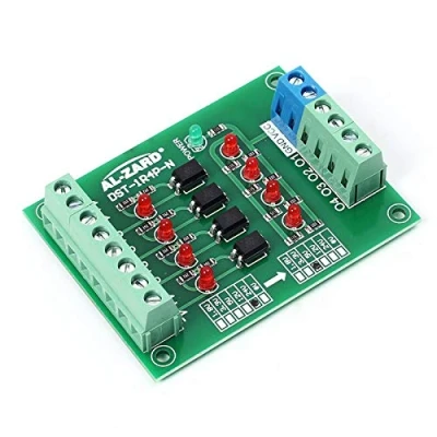 Abbildung von 4 Kanal Optokoppler Isolationsmodul, 5 V auf 24 Isolation Karte, DST 1R4P N SPS Signalwandler Platine, PLC Signalpegel Spannungswandler Modul