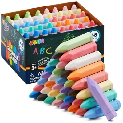 Abbildung von JOYIN 48 PCS Cone Shaped Jumbo Sidewalk Chalks Set, Non Toxic, Perfect for Children, Outdoor Garden Chalk Games