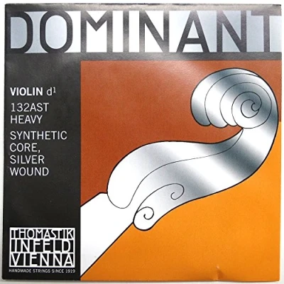 Abbildung von Thomastik Einzelsaite für 4/4 Violine Dominant D Saite Kunststoffkern, Silber umsponnen, stark