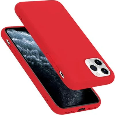 Abbildung von Cadorabo Hülle kompatibel mit Apple iPhone 11 PRO Silikon Handyhülle für Case aus flüssigem stoßfeste dünne TPU Schutzhülle Liquid ROT