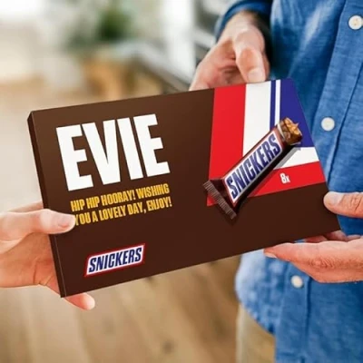 Abbildung von Snickers personalisierte Schokoladentafel Personalisieren sie ihre riesige milchschokolade geschenkbox, das perfekte geschenk für frauen, männer (Snickers giftbox)
