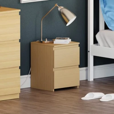 Abbildung von Vida Designs Denver Nachttisch, Holzwerkstoff, Pine, H: 40 x W: 29.5 D: cm