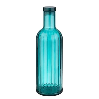 Abbildung von APS 10749 Flasche STRIPES , Ø 9 cm, H: 28,5 1 Liter, MS, Silikon, türkis