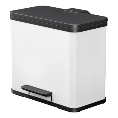 Abbildung von Hailo Mülleimer &quot;Öko duo Plus L&quot;, 2 Behälter, 26 l, Stahlblech o. Edelstahl, Kunststoff Inneneimer, Made in Germany
