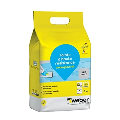 Abbildung von Weberjoint Fliesen Dichtung, geeignet für Pool, hohe Widerstandsfähigkeit, Perlgrau, HR 5 kg, WEBER