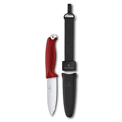 Abbildung von VICTORINOX Taschenmesser Venture, 5 Funktionen, Swiss Made, Feststehendes Outdoor Messer inkl. 10,5 cm Klinge und Sechskantloch, Full Tang, Rot