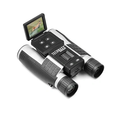 Abbildung von Technaxx Fernglas TX 142 mit Display für Erwachsene: Feldstecher kamera zur Beobachtung von Vögeln, Tieren, auf Sportveranstaltungen, Reisen, Jagd / FullHD Video und Fotoaufnahmen 4 fach Zoom