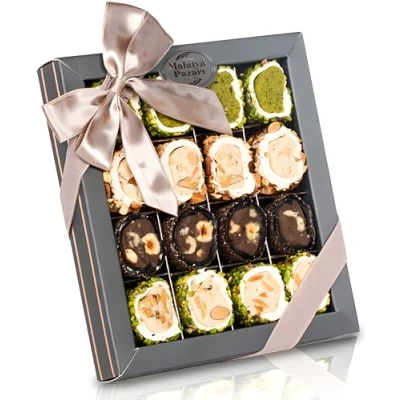 Abbildung von Palanci Creamy Roll Lokum Süßigkeiten Mix 420 gr. Geschenk Türkischer Honig Premium Türkische seit 1870 Turkish Delight für Männer Frauen, Pistazien, Nüsse, Schokolade