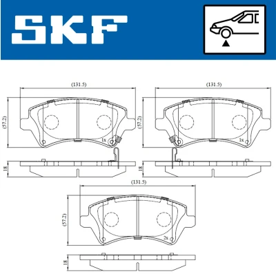 Abbildung von SKF VKBP 80330 A Bremsbelagsatz mit akustischer Verschleißwarnung TOYOTA: Corolla IX Schrägheck, Kombi, Limousine