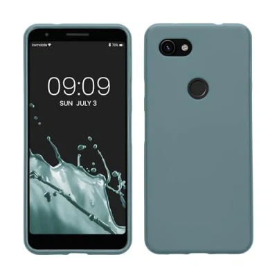 Abbildung von kwmobile Hülle kompatibel mit Google Pixel 3a weiches TPU Silikon Case Cover geeignet für kabelloses Laden Arctic Night