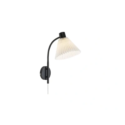 Abbildung von Wandleuchte Mira, schwarz/weiß, Eisen/Stoff, Breite 22 cm