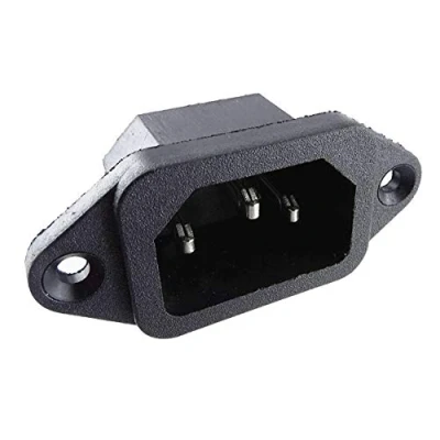 Abbildung von daier Kaltgeräte Steckverbinder Stecker C 14, Einbau 250V AC 10A, Löt oder Steckanschluß 4,8mm